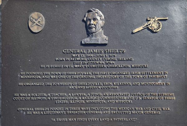 GENERAL JAMES SHIELDS WAR MEMORIAL PLAQUE