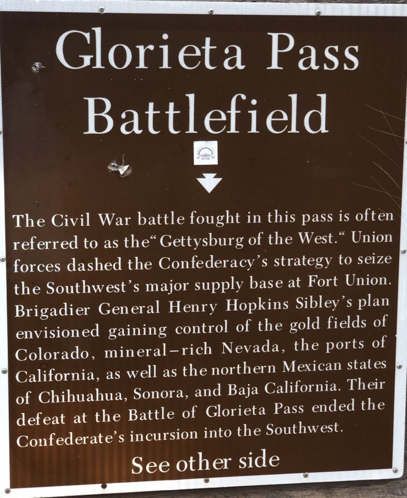 GLORIETA PASS BATTLEFIELD WAR MEMORIAL PLAQUE FRONT