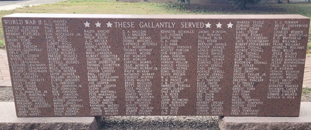 GRANITE ALL VETERANS MEMORIAL STONE D