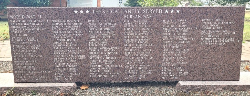 GRANITE ALL VETERANS MEMORIAL STONE E