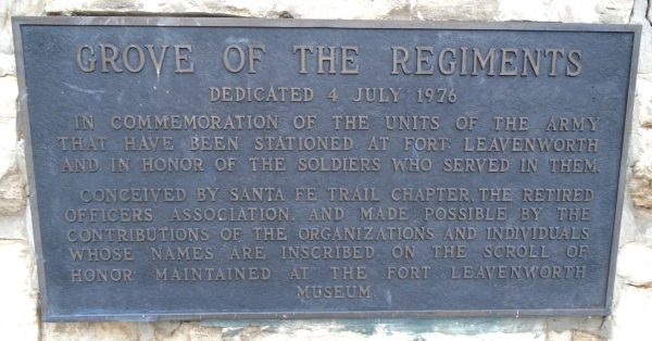 GROVE OF THE REGIMENTS WAR MEMORIAL PLAQUE A