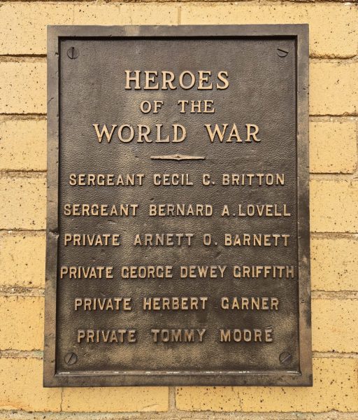 HEROES OF THE WORLD WAR MEMORIAL PLAQUE