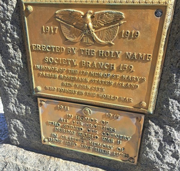 HOLY NAME SOCIETY BRANCH 159 WORLD WARS MEMORIAL PLAQUES