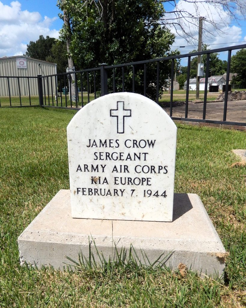 JAMES CROW WAR MEMORIAL CEMETERY STONE