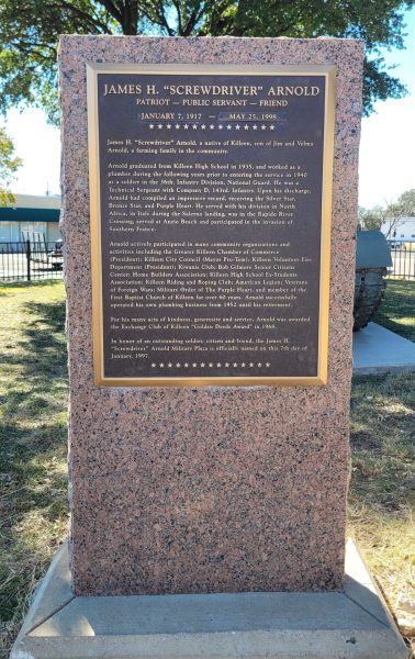 JAMES H. “SCREWDRIVER” ARNOLD WAR MEMORIAL