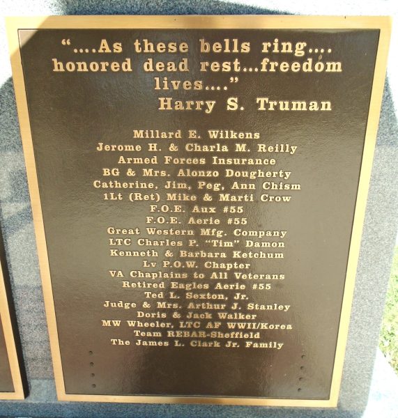LEAVENWORTH NATIONAL CEMETERY CARILLON MEMORIAL PLAQUE A