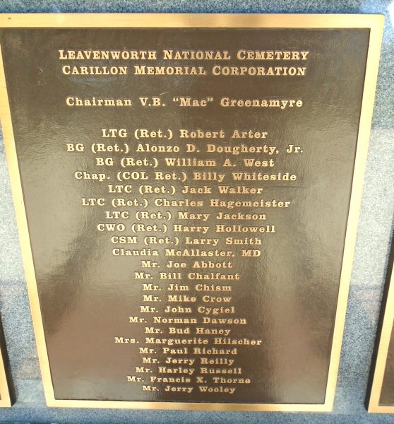 LEAVENWORTH NATIONAL CEMETERY CARILLON MEMORIAL PLAQUE B