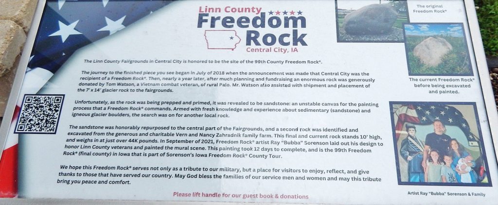 LINN COUNTY FREEDOM ROCK VETERANS MEMORIAL PLAQUE A