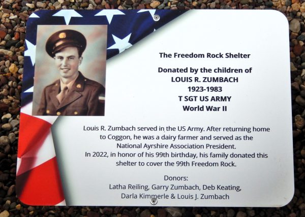 LINN COUNTY FREEDOM ROCK VETERANS MEMORIAL PLAQUE B