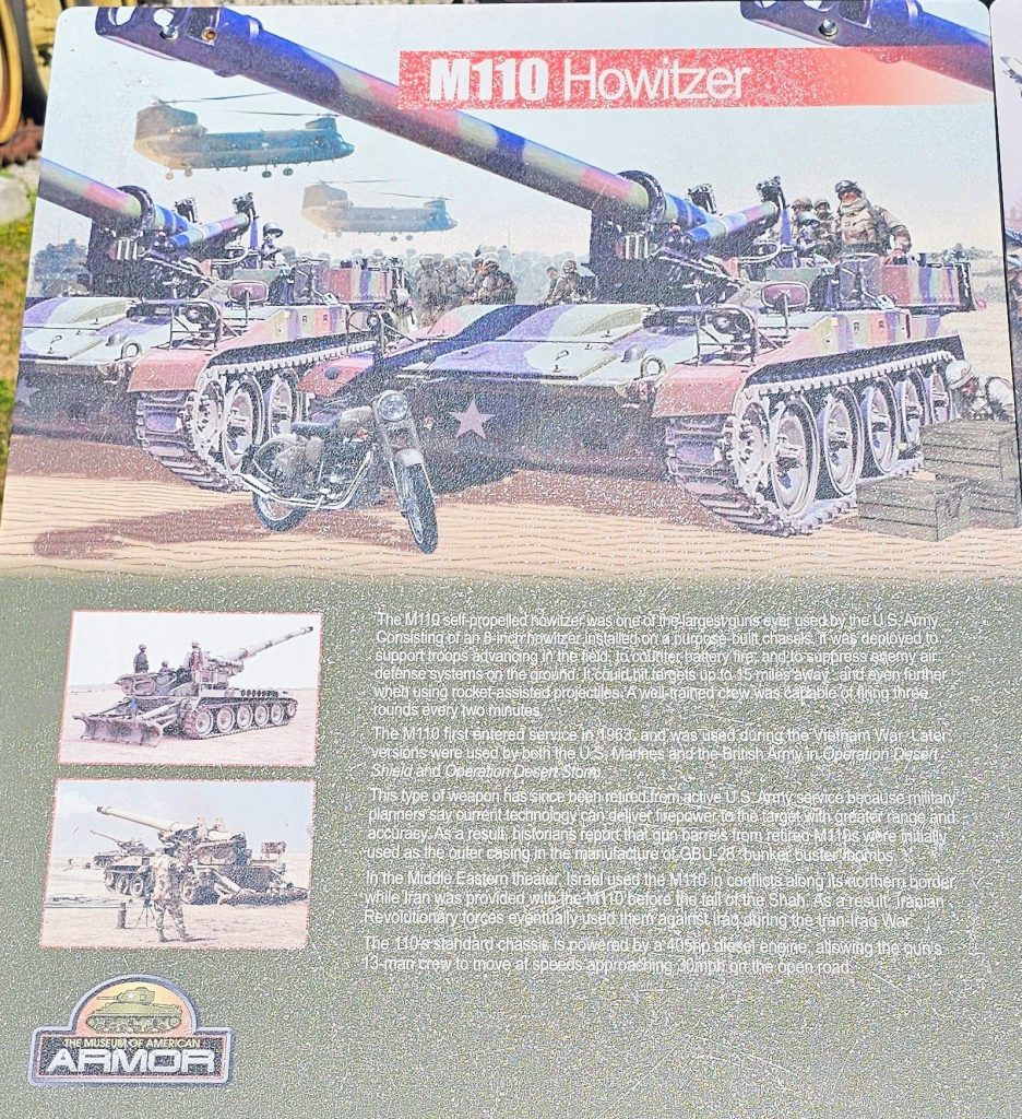 M110 HOWITZER WAR MEMORIAL PLAQUE