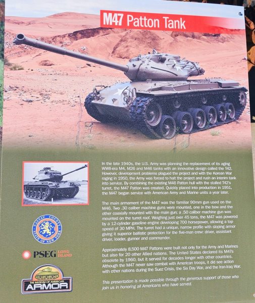 M47 PATTON TANK WAR MEMORIAL PLAQUE