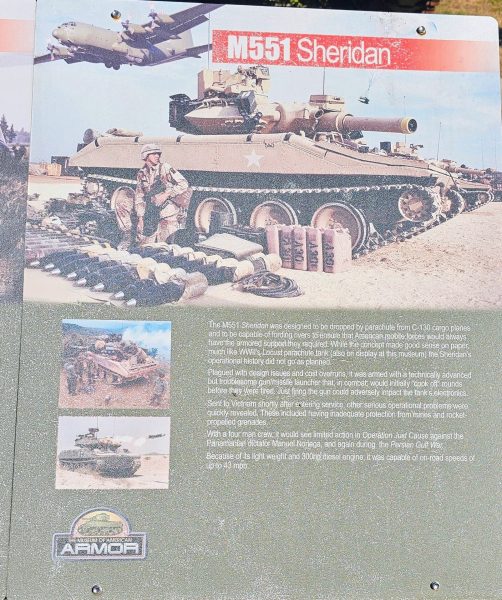 M551 SHERIDAN WAR MEMORIAL PLAQUE