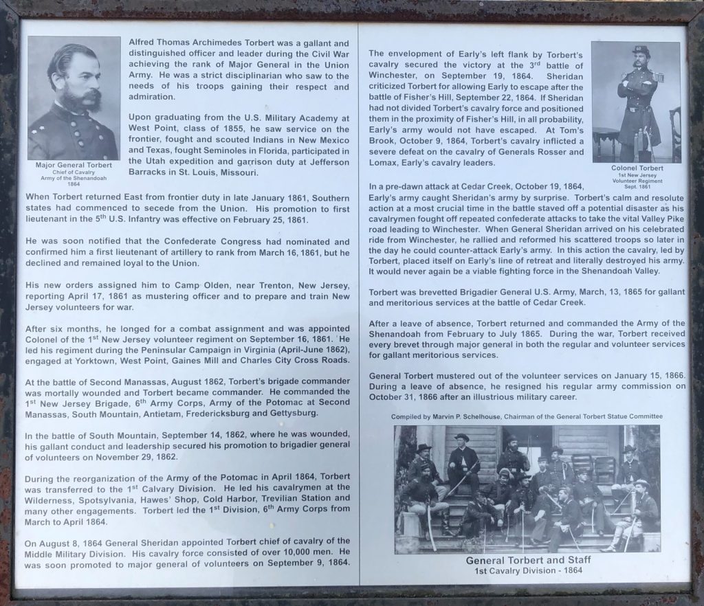 MAJOR GENERAL ALFRED T.A. TORBERT WAR MEMORIAL PLAQUE