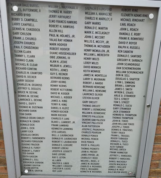 MALVERN AREA VETERANS’ MEMORIAL WALL HONOR ROLL C REVAMPED