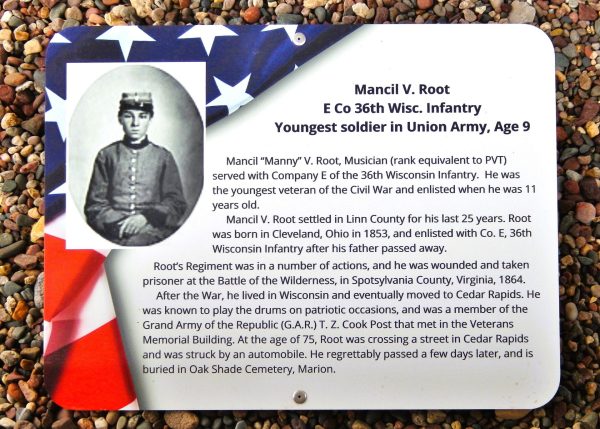 MANCIL V. ROOT WAR MEMORIAL PLAQUE