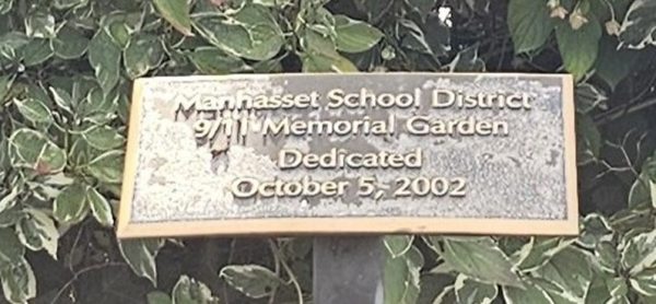 MANHASSET SCHOOL DISTRICT 9/11 MEMORIAL GARDEN PLAQUE A