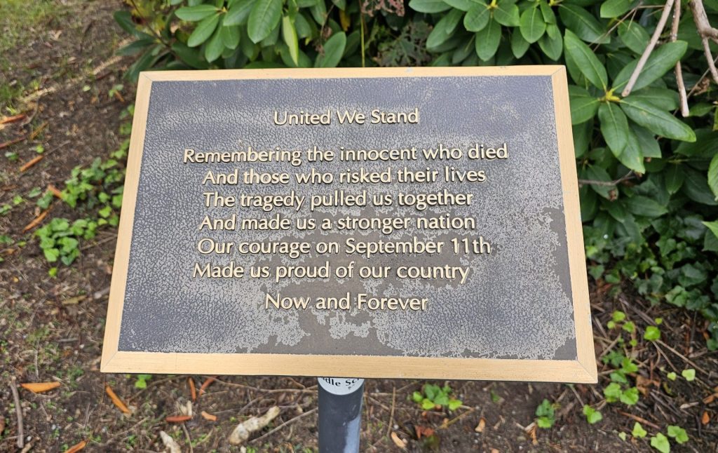 MANHASSET SCHOOL DISTRICT 9/11 MEMORIAL GARDEN PLAQUE B
