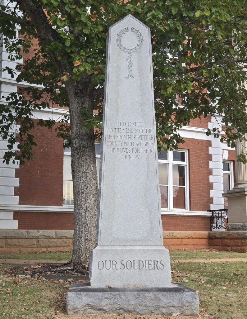MERIWETHER COUNTY OUR SOLDIERS WAR MEMORIAL