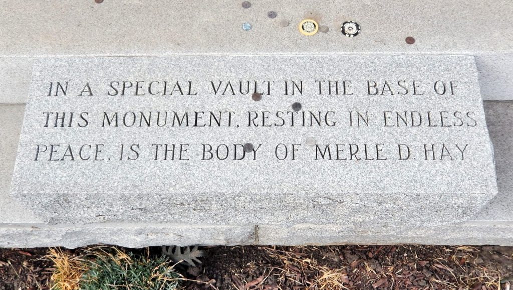 MERLE D. HAY WAR MEMORIAL STONE