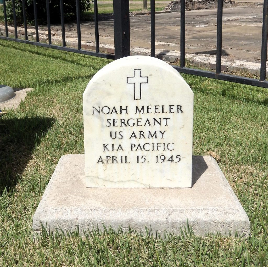 NOAH MEELER WAR MEMORIAL CEMETERY STONE