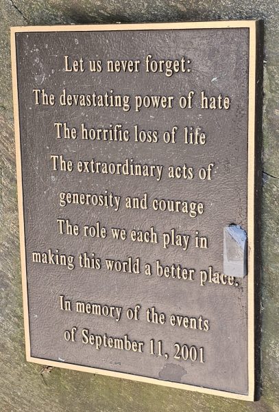 PORT WASHINGTON SEPTEMBER 11, 2001 MEMORIAL PLAQUE