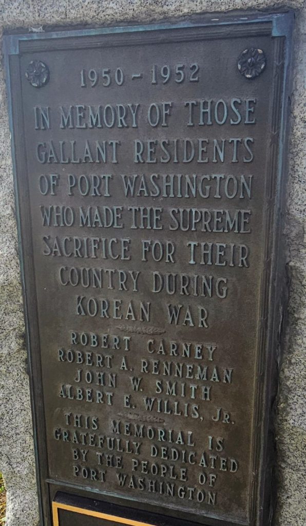 PORT WASHINGTON SUPREME SACRIFICE KOREAN WAR MEMORIAL PLAQUE