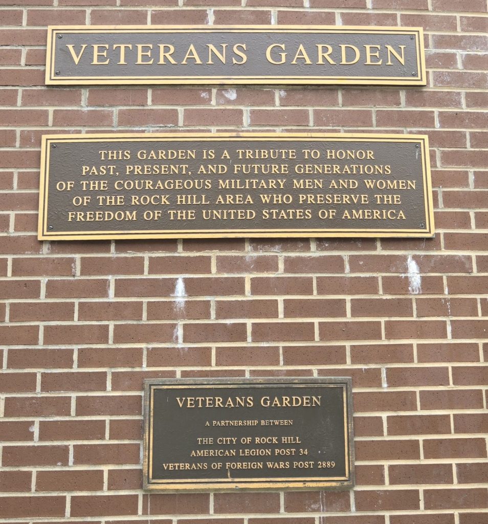 ROCK HILL AREA VETERANS GARDEN MEMORIAL PLAQUES