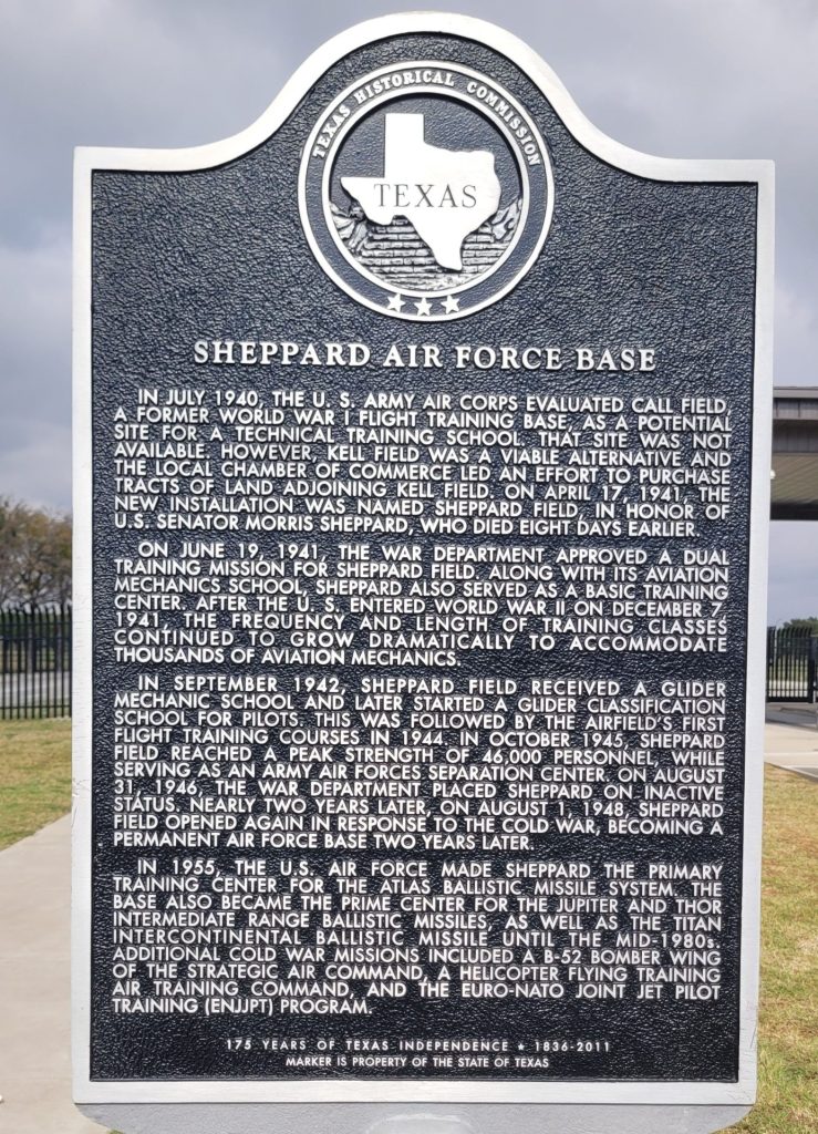 SHEPPARD AIR FORCE BASE WAR MEMORIAL PLAQUE