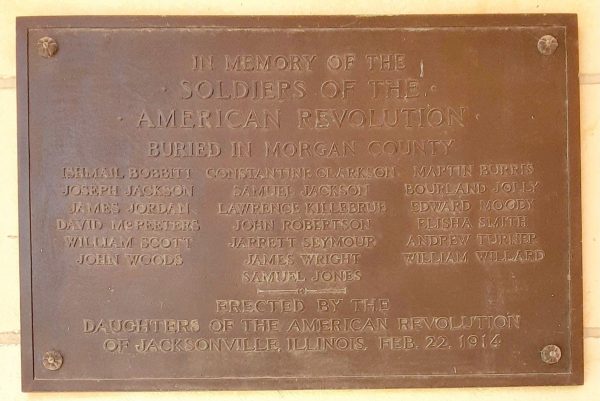 SOLDIERS OF THE AMERICAN REVOLUTION BURIED IN MORGAN COUNTY MEMORIAL PLAQUE A