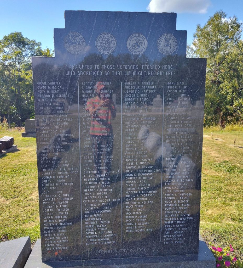 SPRING VALLEY CEMETERY VETERANS MEMORIAL FRONT