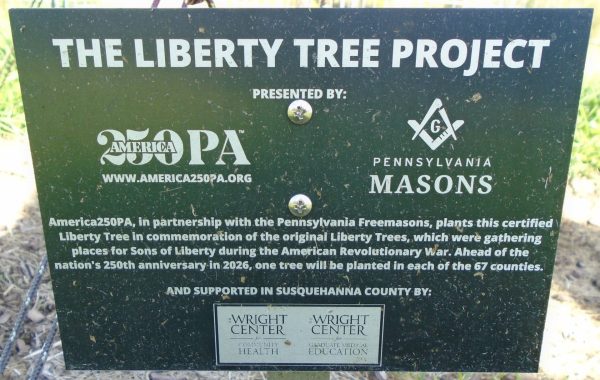SUSQUEHANNA COUNTY LIBERTY TREE MEMORIAL PLAQUE