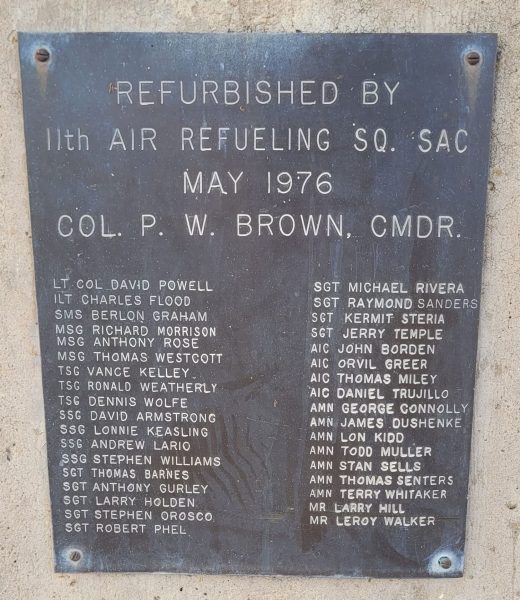 THE CITY OF ALTUS B-47 BOMBER MEMORIAL PLAQUE