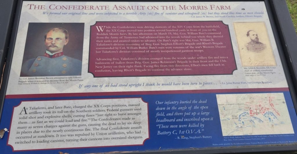 THE CONFEDERATE ASSAULT ON THE MORRIS FARM MEMORIAL PANEL