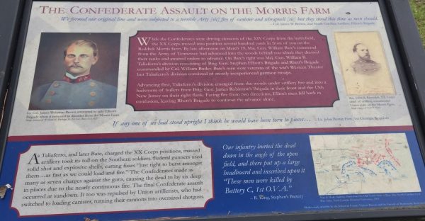 THE CONFEDERATE ASSAULT ON THE MORRIS FARM MEMORIAL PANEL