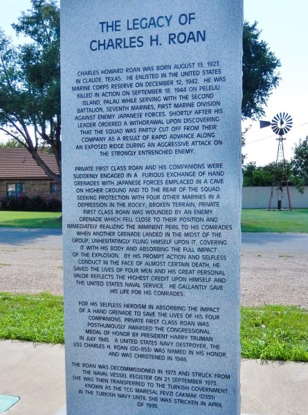 THE LEGACY OF CHARLES H. ROAN WAR MEMORIAL CENTER STONE