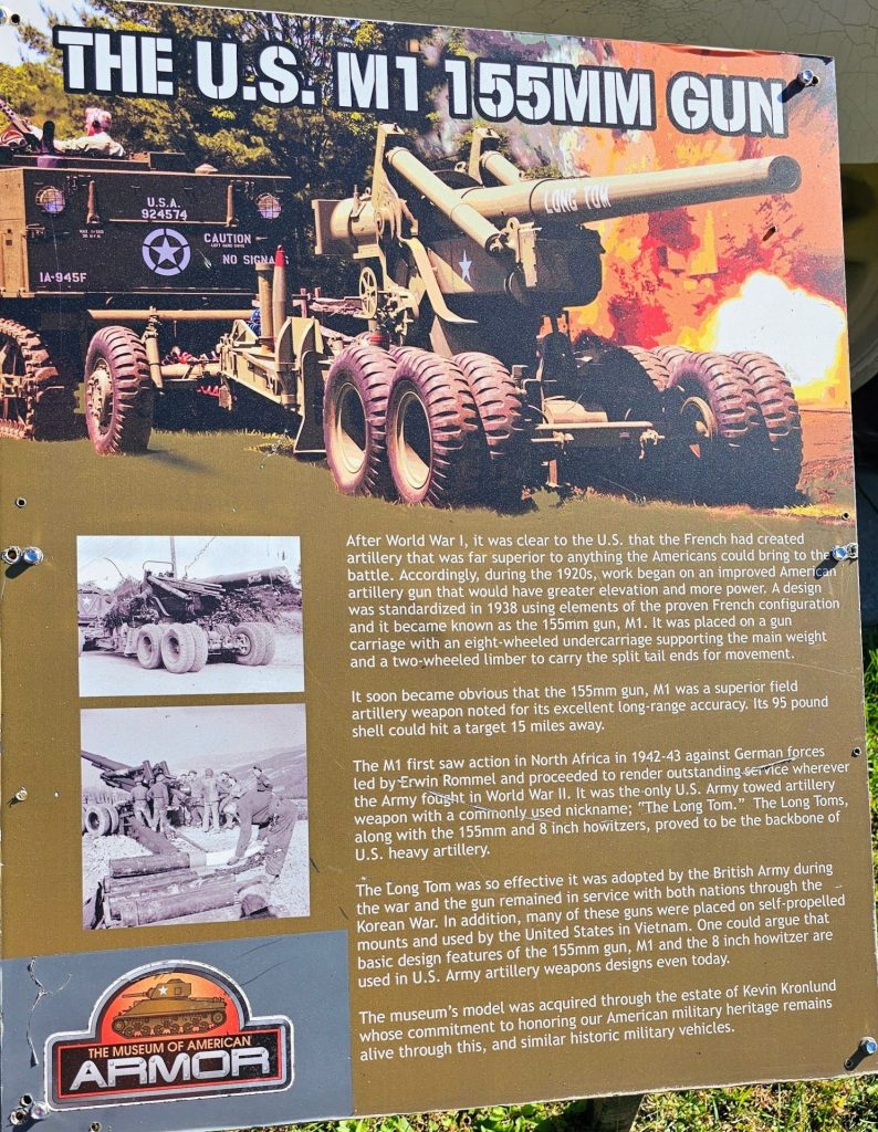 THE U.S. M1 155MM GUN WAR MEMORIAL PLAQUE