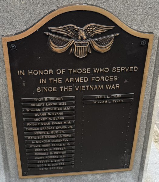 THOSE WHO SERVED IN THE ARMED FORCES SINCE THE VIETNAM WAR MEMORIAL PLAQUE