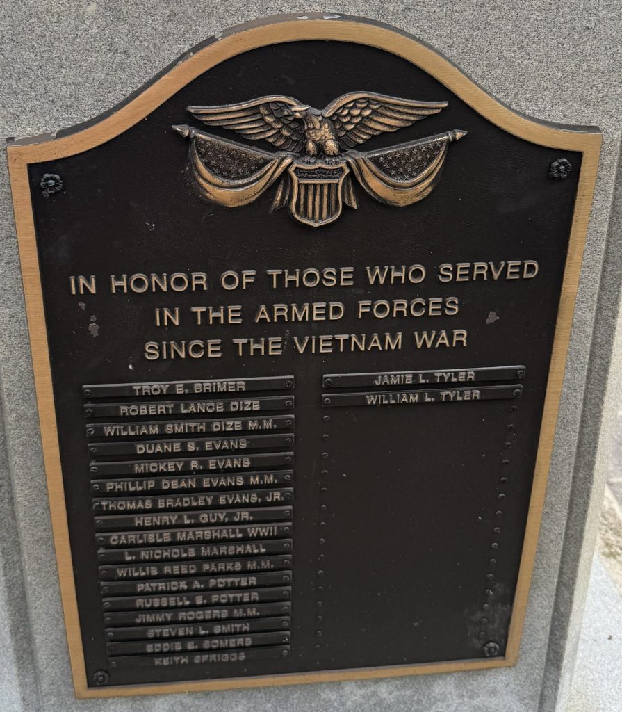 THOSE WHO SERVED IN THE ARMED FORCES SINCE THE VIETNAM WAR MEMORIAL PLAQUE