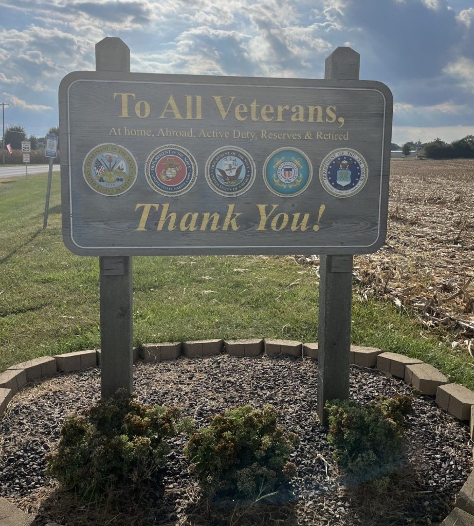 TO ALL VETERANS, THANK YOU! MEMORIAL MARKER
