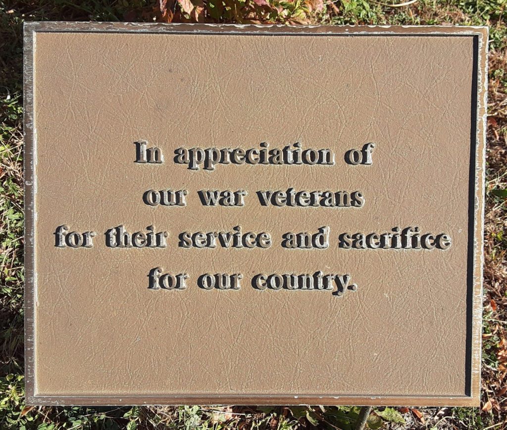 UNIONDALE WAR VETERANS MEMORIAL PLAQUE