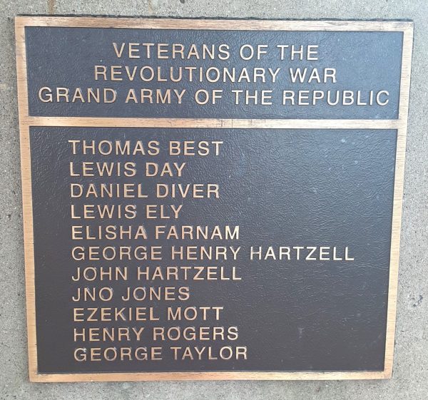 VETERANS OF THE REVOLUTIONARY WAR AND GRAND ARMY OF THE REPLUBLIC MEMORIAL PLAQUE