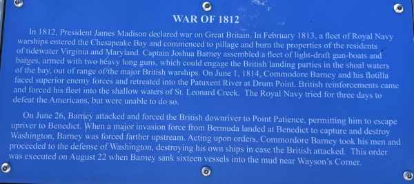 WAR OF 1812 MEMORIAL PLAQUE