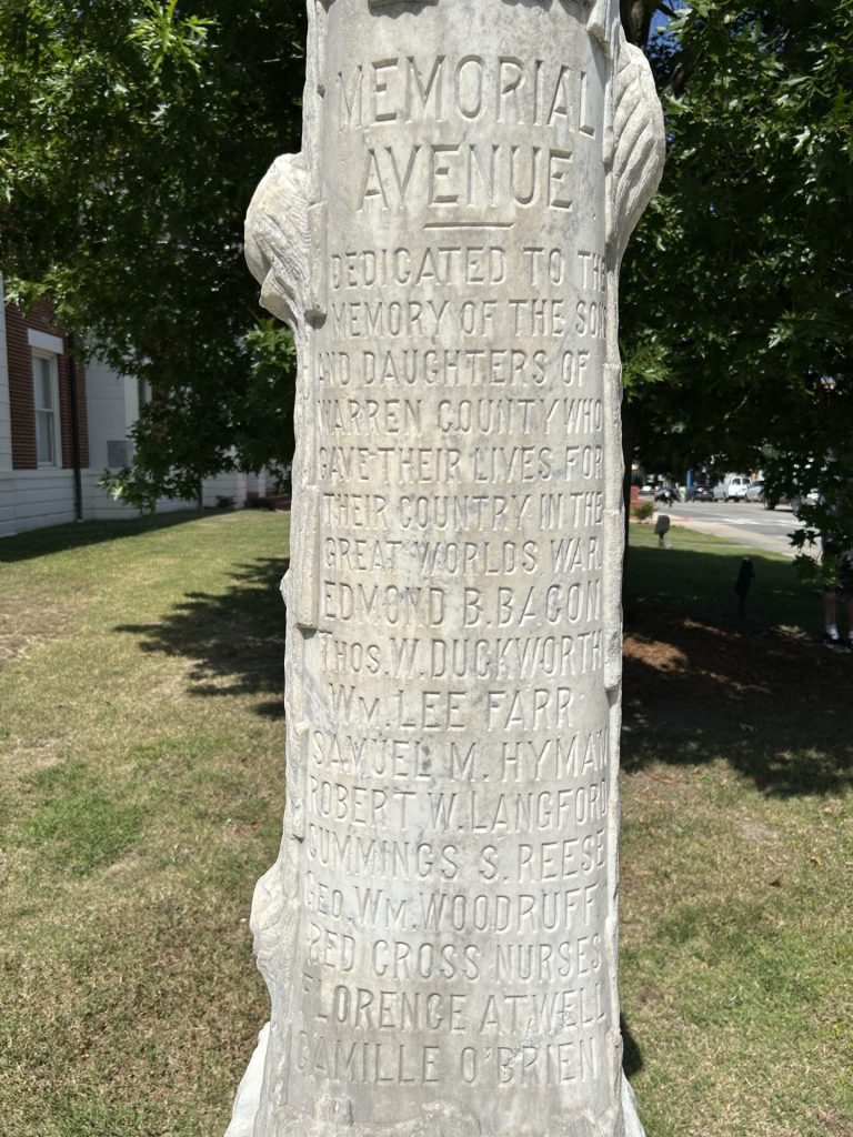 WARREN COUNTY MEMORIAL AVENUE STONE A