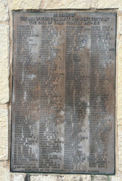 WHEATON WORLD WAR I MEMORIAL PLAQUE B