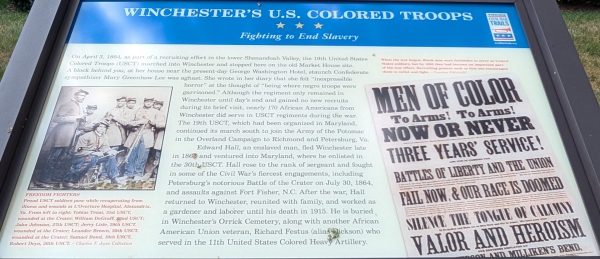 WINCHESTER U.S. COLORED TROOPS WAR MEMORIAL PANEL