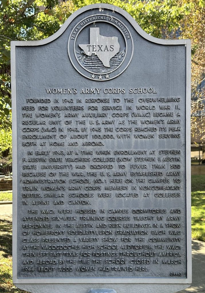 WOMEN’S ARMY CORPS SCHOOL WAR MEMORIAL MARKER