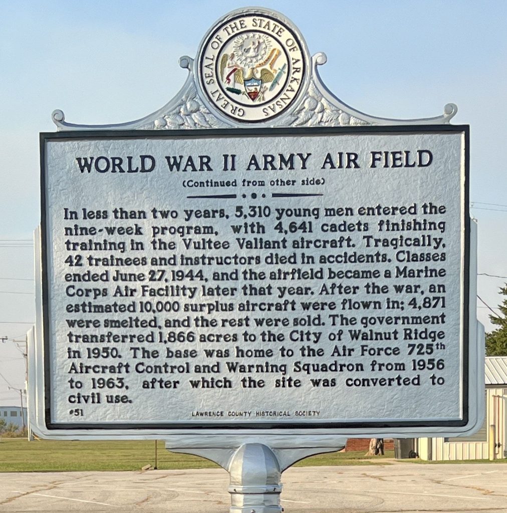 WORLD WAR II ARMY AIR FIELD MEMORIAL MARKER BACK