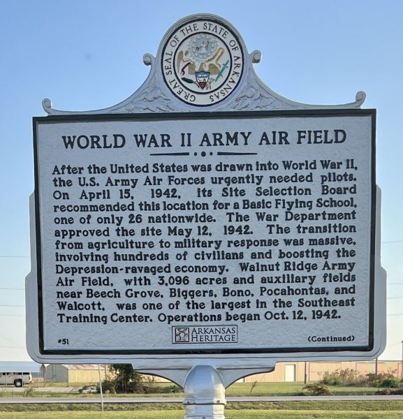 WORLD WAR II ARMY AIR FIELD MEMORIAL MARKER FRONT