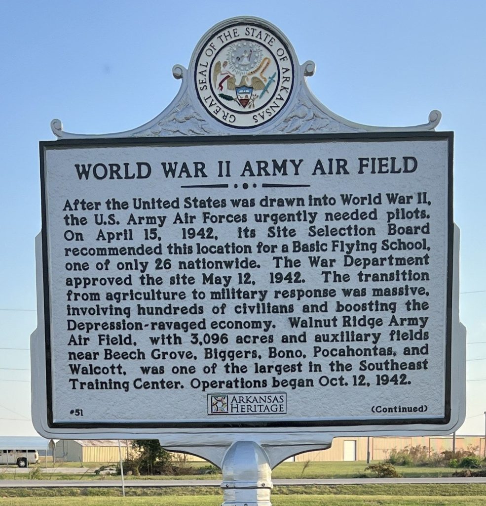 WORLD WAR II ARMY AIR FIELD MEMORIAL MARKER FRONT