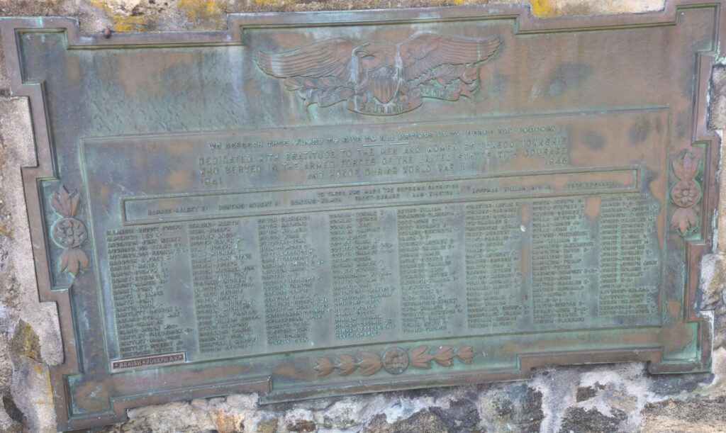 TUXEDO TOWNSHIP WORLD WAR II MEMORIAL PLAQUE A